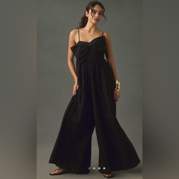 NWT Anthropologie Hutch Linen Bow Jumpsuit